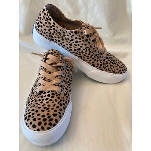 Blowfish Malibu Leopard Print Canvas Low Top Sneakers Shoes Women's 9.5M